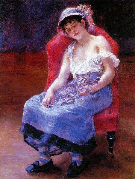 Pierre-Auguste Renoir Sleeping Girl with a Cat china oil painting image